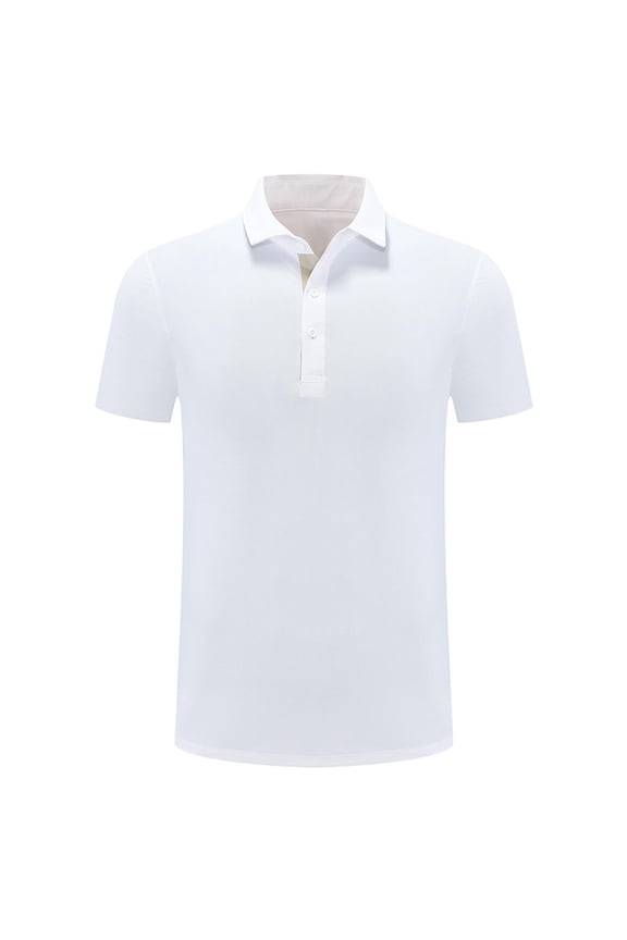 Mens T-Shirts Short Sleeve Turn down Collar Button Tops Casual Summer Comfy Breathable Quick Dry Tops