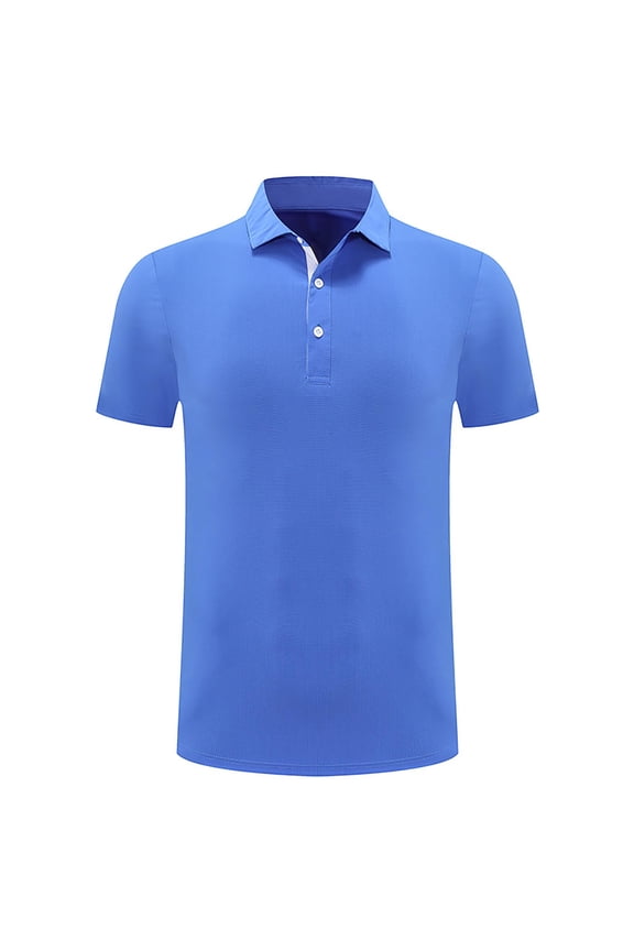 Mens T-Shirts Short Sleeve Turn down Collar Button Tops Casual Summer Comfy Breathable Quick Dry Tops