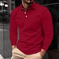 thumbnail image 1 of tarylea Mens Tops Long Sleeve Turn down Collar Button T-Shirts Casual Loose Breathable Pullover Comfy Fall Dailywear Tops, 1 of 6