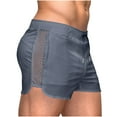 thumbnail image 1 of tarylea Mens Workout Shorts Elastic Waist Side Mesh Shorts Solid Color Drawstring Shorts with Pockets Casual Fitted Stretch Athletic Shorts, 1 of 7