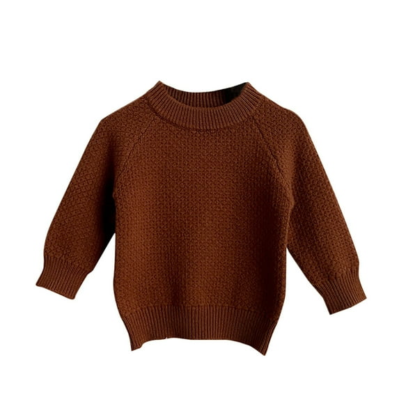 tarylea Newborn Baby Clothes Crew Neck Solid Color Sweater Long Sleeve Knitted Pullover Fall Warm Tops Toddler Casual Clothes