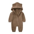 thumbnail image 1 of tarylea Newborn Baby Clothes Unisex Hoodies Romper Full Zipper Solid Color Bodysuit Casual Comfy Fall Jumpsuit, 1 of 8