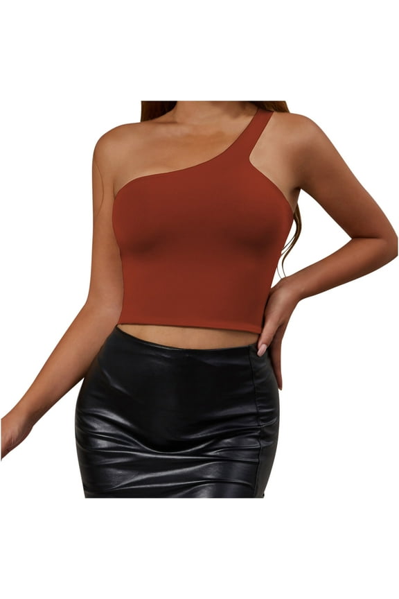 Off Shoulder Tops for Women Casual Sleeveless Top Slim Fitted Going out Crop Top Stretchy Basic Tees Shirts