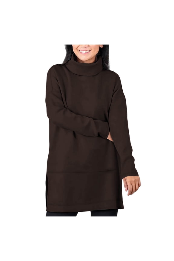 Over Size Women's Tops Turtle Neck Ribbed Knit Shirts Long Sleeve Shirt Casual Loose Dailywear Homewear