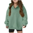 thumbnail image 1 of tarylea Oversized Hoodies for Girls V Neck Sweatshirts Kids Long Sleeve Casual Loose Pullover Tops, 1 of 3