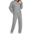 thumbnail image 1 of tarylea Pajamas for Women Set Long Sleeve Hoodies with Pockets Stretch Pants Solid Color Loose Pajama Suits Casual Fall Homewear, 1 of 4