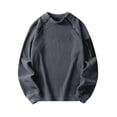 thumbnail image 1 of tarylea Plus Size Crew Neck Sweatshirts for Men Long Sleeve Zip up Pullover Casual Loose Comfy Warm Dressy Tops, 1 of 7