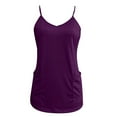 thumbnail image 1 of tarylea Plus Size Going out Tops for Women Spaghetti Strap V Neck Camisole Solid Color Fitted Tops with Pockets Casual Cute Summer Tank Tops, 1 of 1
