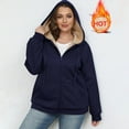 thumbnail image 1 of tarylea Plus Size Hoodies for Women Fleece Lined Full Zipper Jackets Drawstring Solid Color Sweatshirt with Pockets Casual Comfy Winter Warm Tops, 1 of 6
