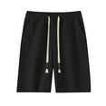 thumbnail image 1 of tarylea Plus Size Men's Shorts Drawstring Elastic Waist Shorts Solid Color High Rise Shorts with Pockets Casual Loose Summer Comfy Shorts, 1 of 2
