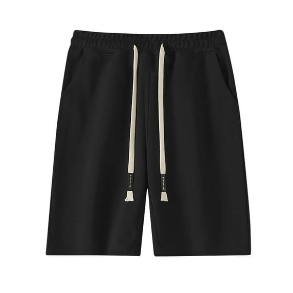 tarylea Plus Size Men's Shorts Drawstring Elastic Waist Shorts Solid Color High Rise Shorts with Pockets Casual Loose Summer Comfy Shorts