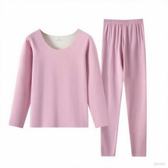 tarylea Plus Size Pajamas for Women Set Scoop Neck Long Sleeve Tops Elastic Waist Pants Solid Color Casual Comfy Winter Loungewear Suits