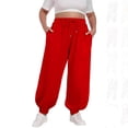 thumbnail image 1 of tarylea Plus Size Sweatpants for Women Cinch Bottom Drawstring Trousers Elastic Waist Solid Color Pants with Pockets Casual Loose Pants, 1 of 6