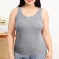 thumbnail image 1 of tarylea Plus Size Tank Tops for Women Ribbed Sleeveless Built in Bra Round Neck Slim Fitted Tops Casual Summer Comfy Tanks, 1 of 6