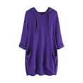 thumbnail image 1 of tarylea Plus Size Tops for Women Drawstring Long Sleeve Hoodies Solid Color High Low Tunic with Pockets Loose Comfy Casual Wear, 1 of 3