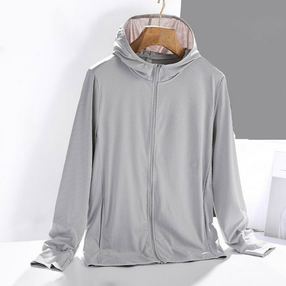 tarylea Plus Size Tops for Women Full Zipper Solid Color Hoodies with Thumb Holes Long Sleeve Tops with Pockets Casual Breathable Sunproof Jackets