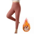 thumbnail image 1 of tarylea Plus Size Yoga Pants for Women Fleece Lined High Stretch Trousers Solid Color Slim Fitted Leggings Casual Winter Warm Workout Pants, 1 of 5