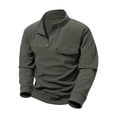 thumbnail image 1 of tarylea Plush Tops for Men Long Sleeve Standing Collar Zip up Pullover Casual Comfy Warm Fall Dailywear Tops, 1 of 8