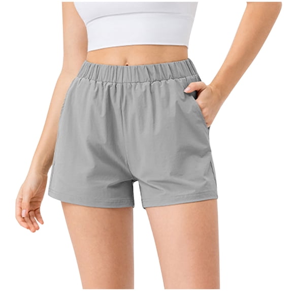 tarylea Running Shorts for Women Elastic Waisted Quick-Drying Gym Workout Shorts with Pockets