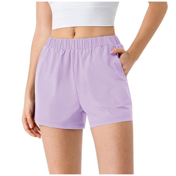 tarylea Running Shorts for Women Elastic Waisted Quick-Drying Gym Workout Shorts with Pockets