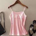 thumbnail image 1 of tarylea Satin Tank Tops for Women Sleeveless Spaghetti Strap V Neck Crop Top Casual Summer Soft Comfy Blouse Tops, 1 of 5