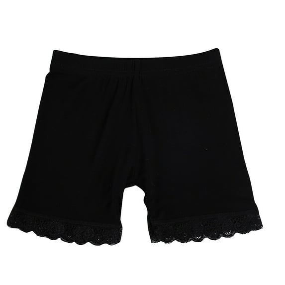 tarylea Shorts for Toddler Baby Girls Lace Blocked Stretch Leggings Solid Color Slim Fitted Shorts Casual Comfy Summer Basic Dailywear Infant Shorts for 2-15 Years