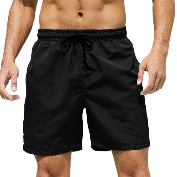 tarylea Shorts for Men Elastic Waist Drawstring Shorts Solid Color Knee Length Shorts Casual Summer Quick Dry Vacation Beach Shorts