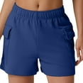 thumbnail image 1 of tarylea Shorts for Women Elastic Waisted Cargo Shorts Straight Wide Leg Casual Summer Shorts with Pockets, 1 of 8