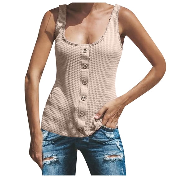 tarylea Square Neck Tank Tops for Women Casual Sleeveless Knit Top Cute Summer Top Loose Fitted