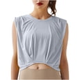 thumbnail image 1 of tarylea Summer Crop Tops for Women Round Neck Sleeveless Tops Casual Loose Sports Shirts Athletic Pullover, 1 of 6