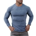 thumbnail image 1 of tarylea Sweaters for Men Long Sleeve Crew Neck Ribbed Knitted Slim Fitted Pullover Casual Stretch Comfy Fall Tops, 1 of 3