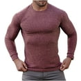 thumbnail image 1 of tarylea Sweaters for Men Long Sleeve Crew Neck Ribbed Knitted Slim Fitted Pullover Casual Stretch Comfy Fall Tops, 1 of 3