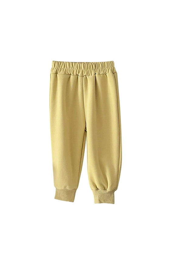 Sweatpants for Infant Baby Girls Boys Elastic Waist Cinch Bottom Pants Solid Color Loose Trousers Casual Comfy Workout Athletic Toddler Joggers for 12 Months-11 Years