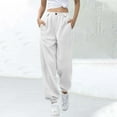 thumbnail image 1 of tarylea Sweatpants for Women Button Elastic Waist Cinch Bottom Trousers Solid Color Loose Pants with Pockets Casual Comfy Workout Pants, 1 of 4