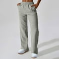 thumbnail image 1 of tarylea Sweatpants for Women Drawstring Elastic Waist Trousers Solid Color Straight Leg Pants with Pockets Casual Loose Comfy Pants, 1 of 4