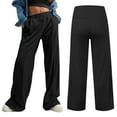 thumbnail image 1 of tarylea Sweatpants for Women Solid Color Wide Leg Trousers Elastic Waist Drawstring Pants Wih Pockets Casual Comfy Dailywear Pants, 1 of 5