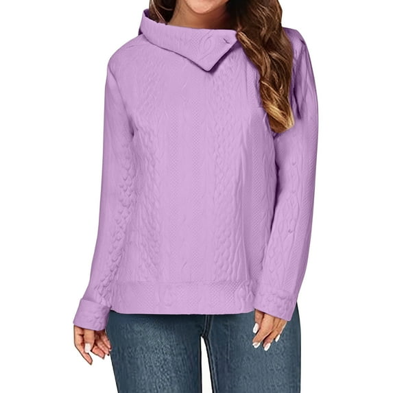 tarylea Sweatshirt for Women Button Turn down Neck Solid Color Pullover Long Sleeve Dressy Tops Casual Fall Dailywear Tops