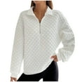 thumbnail image 1 of tarylea Sweatshirt for Women Turn down Collar Half Zipper Pullover Solid Color Long Sleeve Tops Casual Loose Athletic Tops, 1 of 6