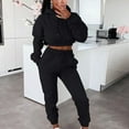 thumbnail image 1 of tarylea Sweatsuit Women 2 Piece Outfits Long Sleeve Drawstring Crop Hoodies Cinch Bottom Elastic Waist Pants Casual Fall Tracksuit, 1 of 6