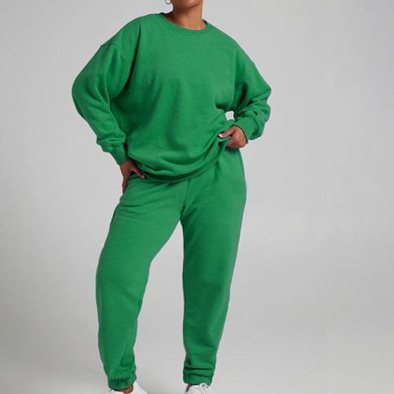tarylea Sweatsuit for Women 2 Piece Long Sleeve Crew Neck Pullover Cinch Bottom Pants Casual Fall Basic Loose Tracksuits