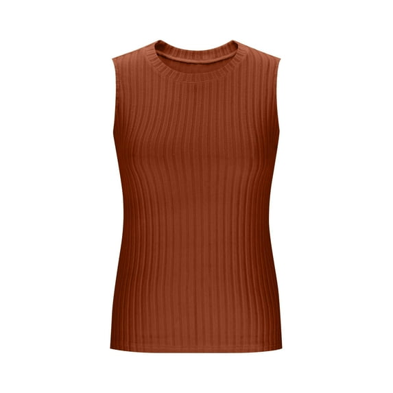 tarylea Tank Tops for Girls Casual Sleeveless Shirts Round Neck Blouses Ribbed Knit Loose Fitted Top
