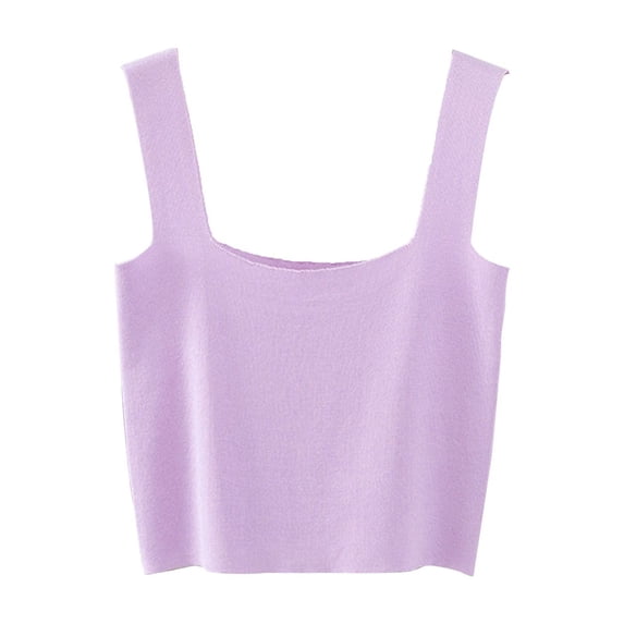 tarylea Tank Tops for Women Going Out Tops Sleeveless Crop Seamless Square Neck Lightweight Cute Shirts