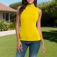 thumbnail image 1 of tarylea Tank Tops for Women Sleeveless High Neck Slim Fitted Tops Casual Summer Stretch Comfy Plain Color Tops, 1 of 9