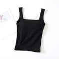 thumbnail image 1 of tarylea Tank Tops for Women Sleeveless Square Neck Ribbed Built in Bra Crop Tops Casual Summer Comfy Lounge Tops, 1 of 3
