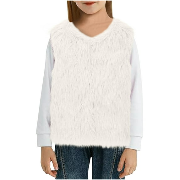 tarylea Toddler Baby Clothes for Girls V Neck Sleeveless Vests Solid Color Comfy Jackets Casual Warm Winter Tops Trendy Outwear Tops for 4-14 Years