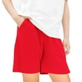 thumbnail image 1 of tarylea Toddler Baby Girls Boys Pants Elastic Waist Mid Rise Shorts Wide Leg Solid Color Shorts with Pockets Casual Loose Summer Comfy Basic Pants for 5-14 Years, 1 of 5