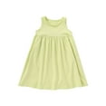 thumbnail image 1 of tarylea Toddler Baby Girls Dresses Crew Neck Wide Strap Sleeveless Dresses Solid Color Pleated Casual Loose Dress Summer Lightweight Breathable Infant Dress for 1-8 Years, 1 of 7