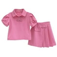 thumbnail image 1 of tarylea Toddler Baby Girls Skirts Sets Puff Short Sleeve Top Pleated Skorts Cute Summer Outfits, 1 of 2