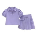 thumbnail image 1 of tarylea Toddler Baby Girls Skirts Sets Puff Short Sleeve Top Pleated Skorts Cute Summer Outfits, 1 of 2