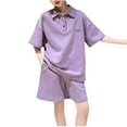 thumbnail image 1 of tarylea Toddler Boys Girls Outfits Cotton Short Sleeve Button up Top Wide Leg Shorts Clothing Sets, 1 of 4